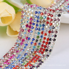 ss10 diamantes de imitación de cristal AAA en base de plata, accesorios de ropa de lujo cosen en el recorte